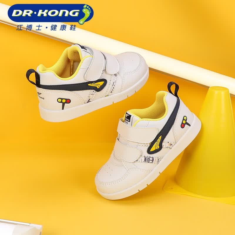 江博士（DR·KONG）国货童鞋男女童软底小白鞋 板鞋春秋款 魔术贴健康学步鞋 白/蓝 25码 适合脚长约14.9-15.5cm高性价比高么？