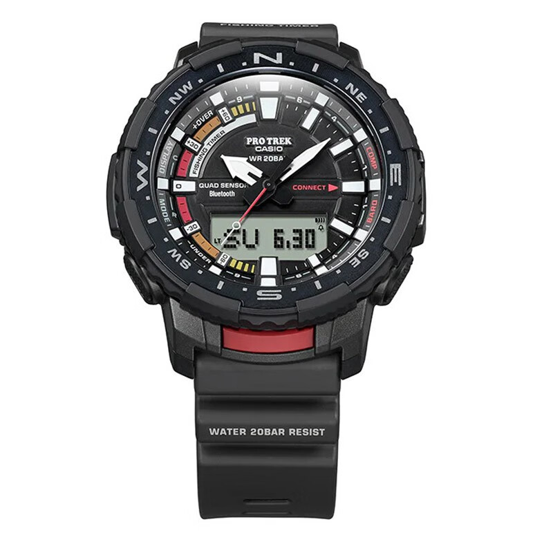 卡西欧(casio)卡西欧男表 pro trek垂钓者系列蓝牙连接四重感应多功能