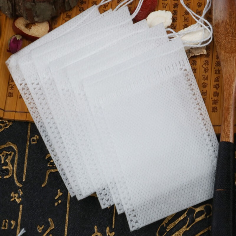 鸿盛德100个一次性小号茶包袋茶叶过滤袋煲汤卤料袋煎药袋无纺布袋 8-10厘米【100片】