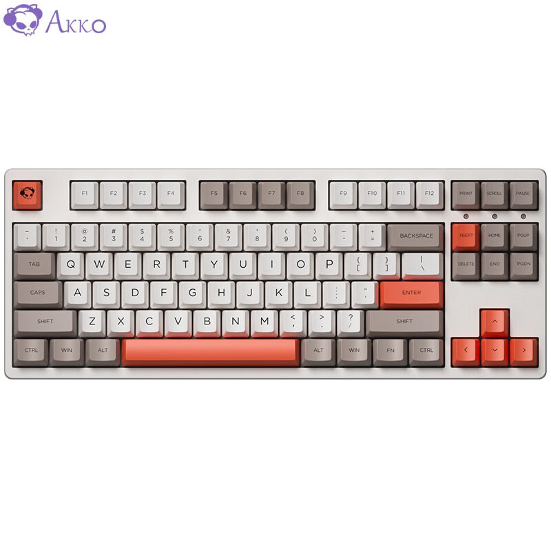 AKKO 3087 V2蒸汽机OEM 机械键盘 有线游戏键盘 电竞键盘 吃鸡键盘 87键 绝地求生 AKKO粉轴