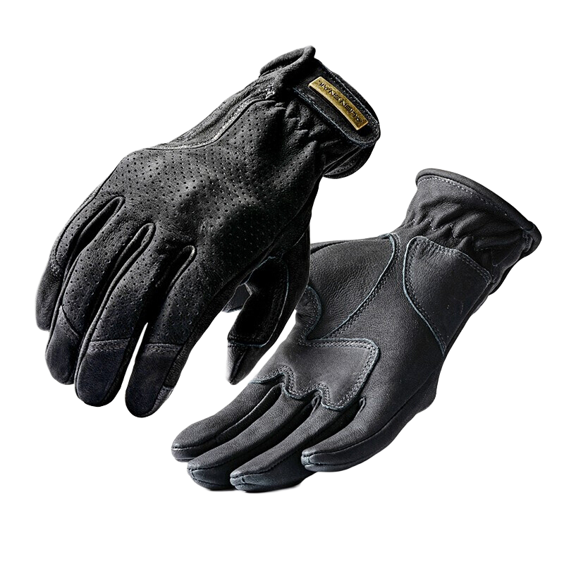 外星蝸牛V7摩托車(chē)騎行夏季手套男復(fù)古機(jī)車(chē)手套防摔防滑耐磨觸屏騎士裝備女 V7灰色（春夏秋款） M