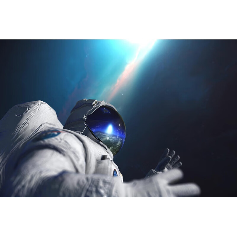 狼天影  宇航员海报星球墙贴画星空艺术太空旅行遨游背景贴纸可来图