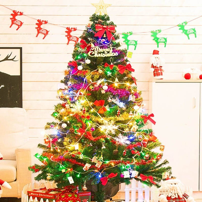 I'M HUAHUA圣诞树套餐圣诞节装饰品豪华加密型圣诞树办公室家庭前台圣诞节装摆件多款可选 红彩带圣诞树（多款可选）