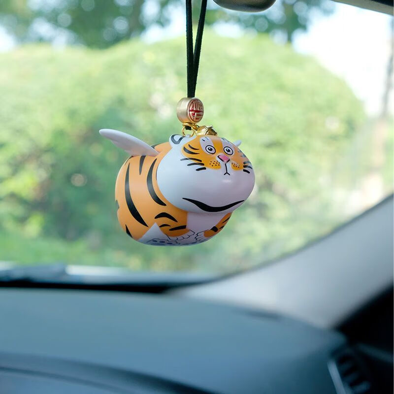 雅迎抖音同款如虎添翼汽车挂件网红呆萌胖虎熊猫新年车载后视镜装饰女