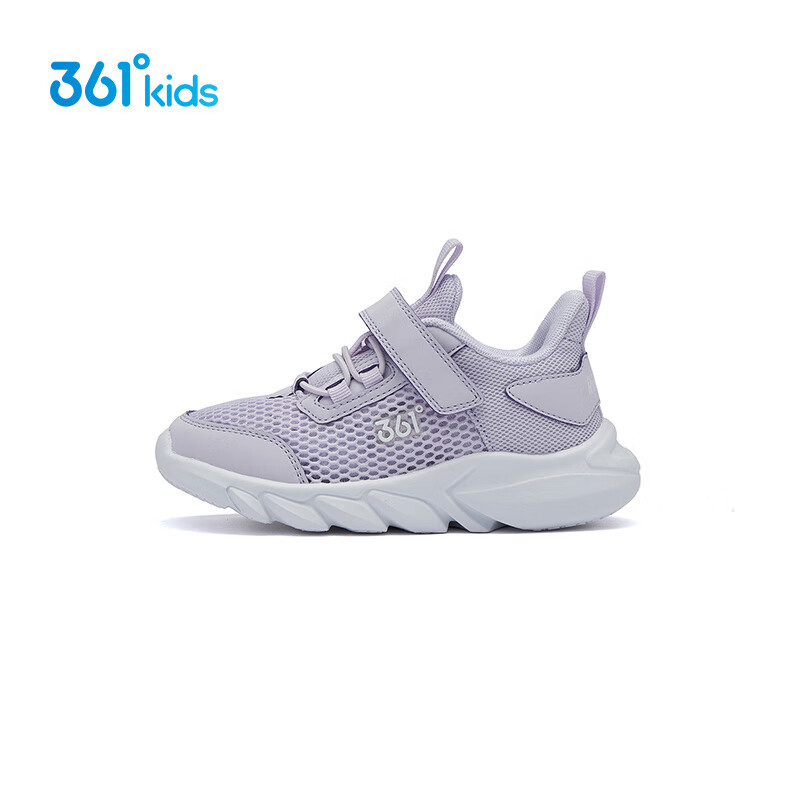 361°童鞋女童跑步鞋2023年夏季新款中小童魔术贴网面透气运动鞋 淡粉