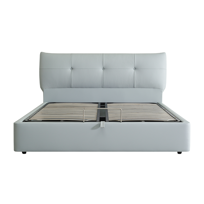 喜临门 床 现代简约储物真皮床 双人床主卧头层牛皮床 新雨 蜜月蓝排骨架款 150*200cm