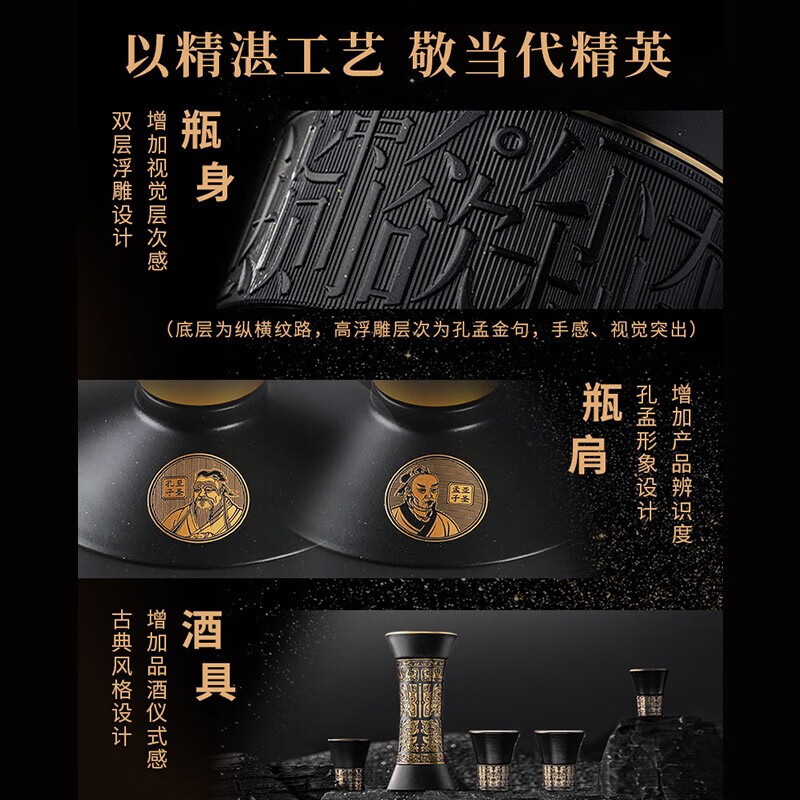 沱牌舍得舍得 智慧舍得 孔孟之道礼盒 浓香型白酒 老酒 中秋送礼 长辈领导 52度 500mL 2瓶 单盒装