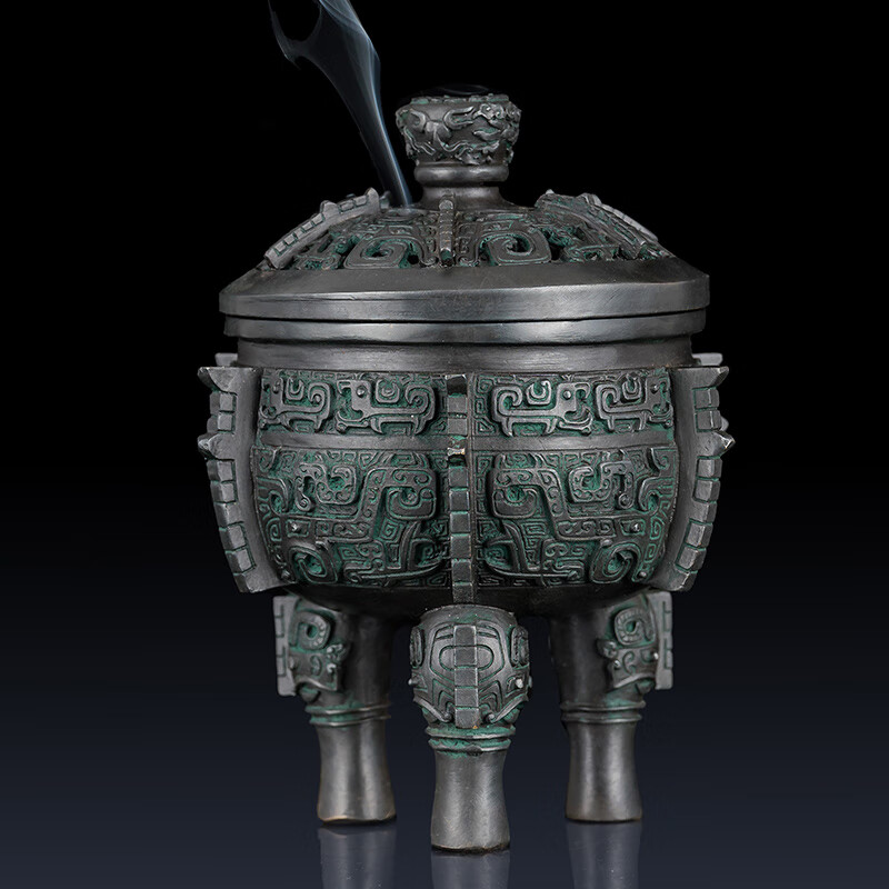 古叶家居纯黄铜入己鼎炉摆件香炉办公室家居饰品香炉工艺品客厅茶室铜