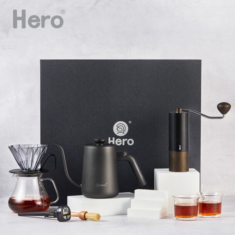 Hero专业版手冲咖啡壶礼盒家用煮咖啡壶手冲壶套装滴滤式家用礼盒