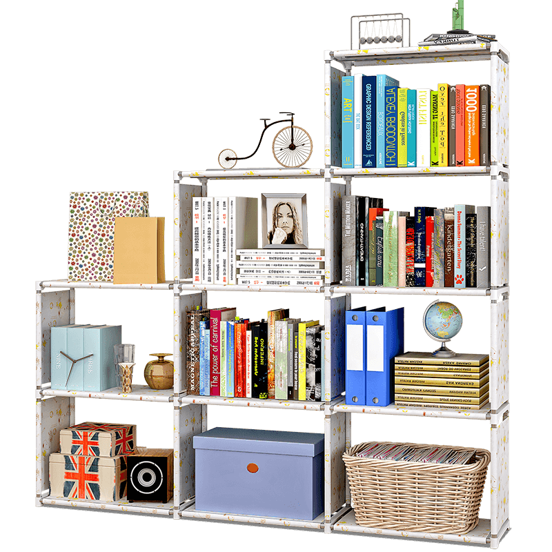 蜗家 时尚简易书架学生书柜组合多层层架大号置物架储物收纳架展示架家用客厅宿舍寝室书房收纳 史努比