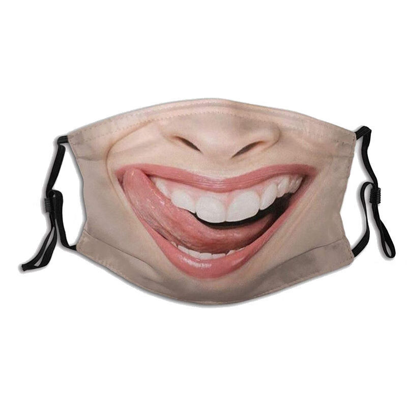 珺画 搞笑口罩搞怪面罩仿真人脸口罩搞笑半脸恶搞表情个性创意另类
