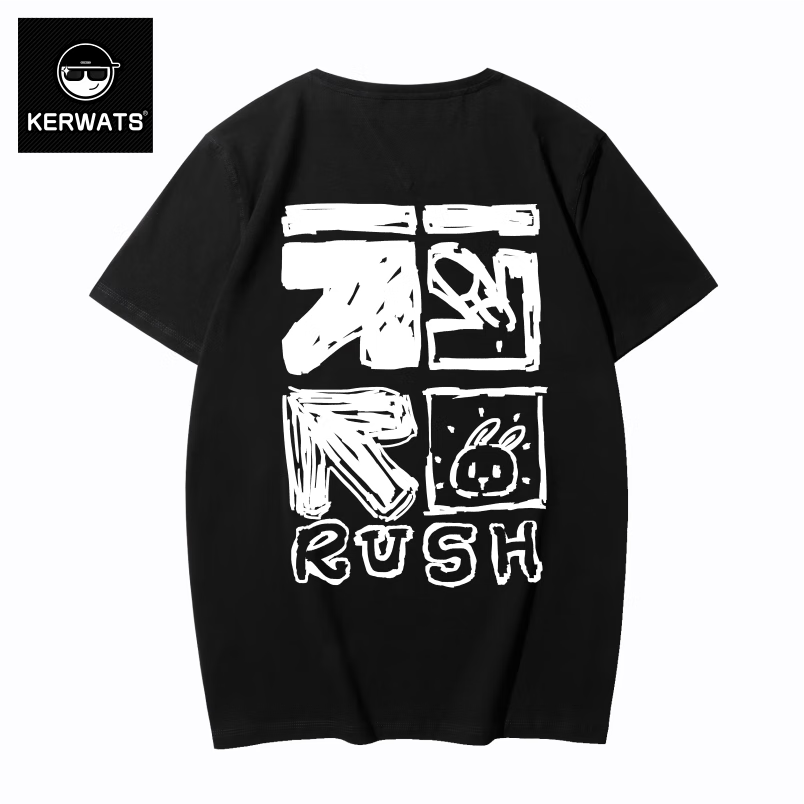 kerwats可维斯大码品牌男女潮牌t恤短袖情侣装夏装宽松圆领上衣服