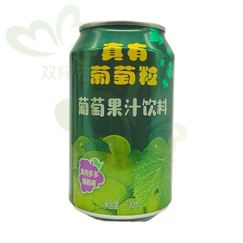 特产优联真有葡萄粒果粒多肉饮料 水晶葡萄330l罐装饮品整箱 6罐330l
