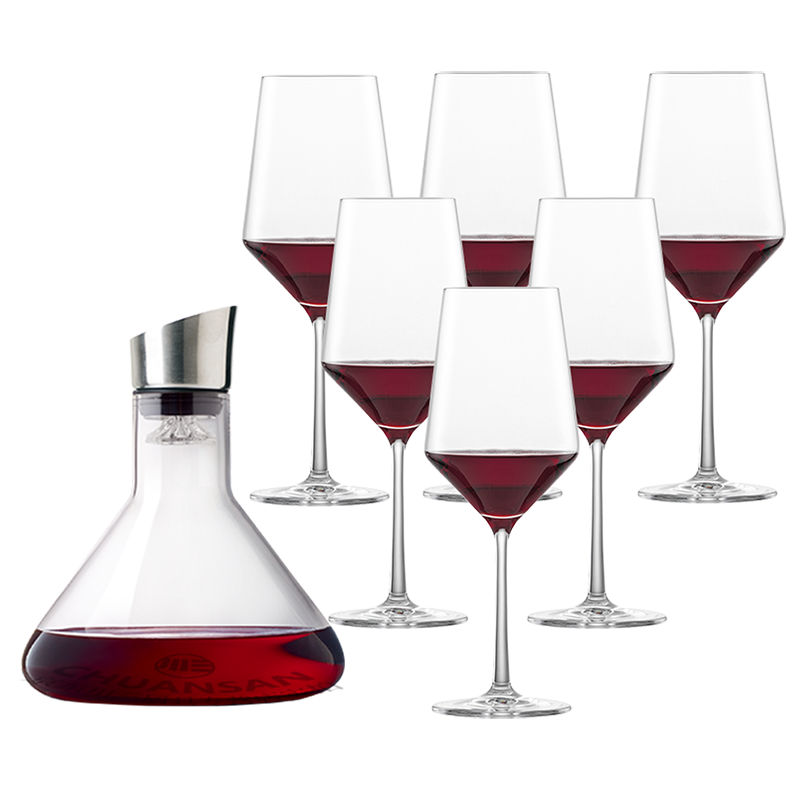 肖特圣维莎（SCHOTT ZWIESEL） 德国进口无铅水晶红酒杯高脚杯红葡萄酒杯套装组合PURE清雅派对 550ml实用组合（7件）