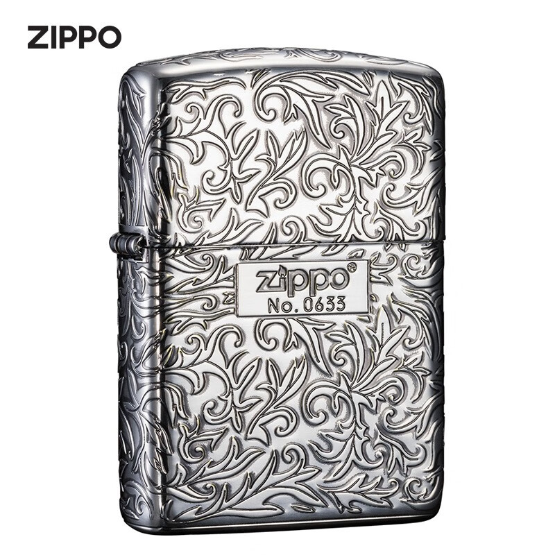 之宝（ZIPPO）打火机 唐草ZIPPO在我心-黑银色 蚀刻/氧化镜面 经典热销 ZBT-3-21c 打火机zippo 防风火机