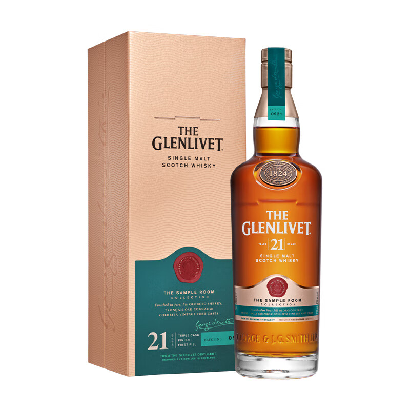 格兰威特（Glenlivet）洋酒 陈酿 21年 单一麦芽 苏格兰 威士忌 700ml