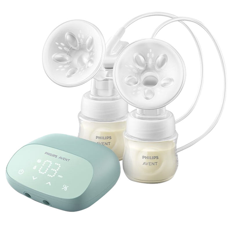 新安怡（AVENT）飛利浦新安怡吸奶器 漸進(jìn)式按摩雙邊電動(dòng)吸乳器  極光盒SCF363/12