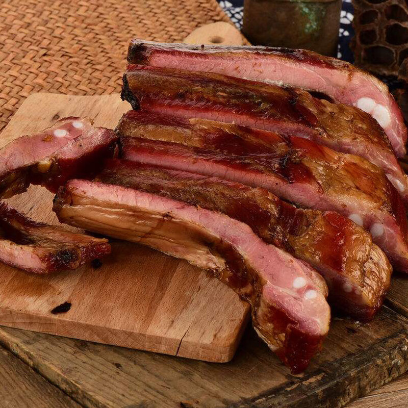 重庆腊排骨农家自制烟熏腊猪排中排四川腊排骨500g特色腊味腊排骨