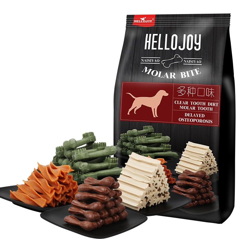 HELLOJOY狗狗零食磨牙棒800g中小型犬成幼犬洁齿骨耐咬骨头磨牙棒混合口味