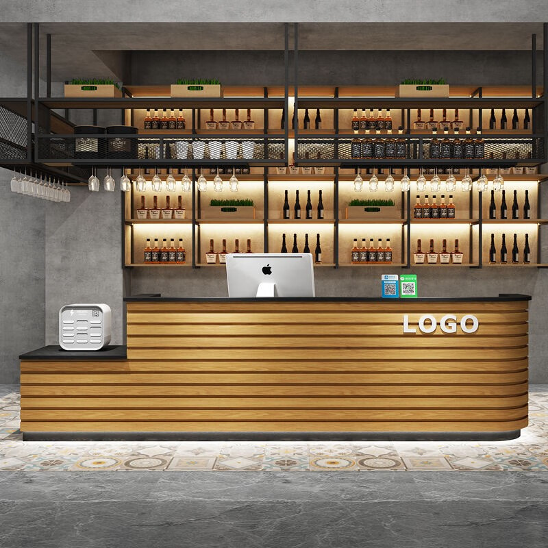 闲遇复古工业风餐厅小吃水果店收银台吧台店铺美容院理发店前台接待台