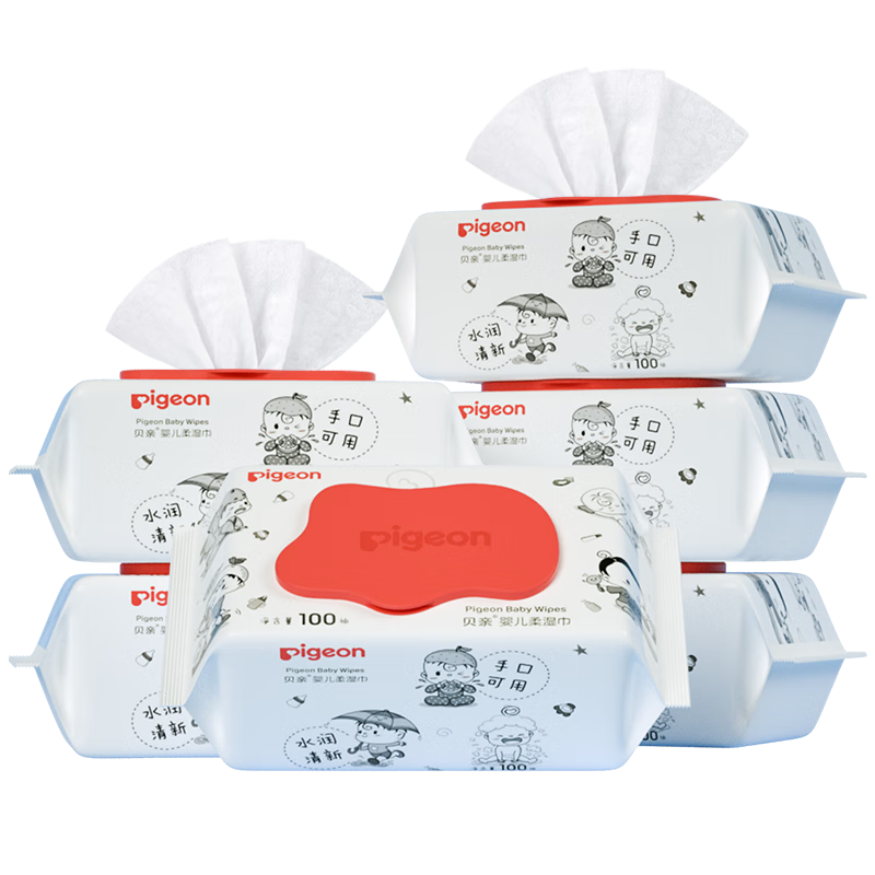 ���ף�Pigeon������Ӥ���ֿ�ʪ���׷��Ӻ��ֿ�ƨƨר��ʪֽ�� 100��*6�� PL347 37.5Ԫ