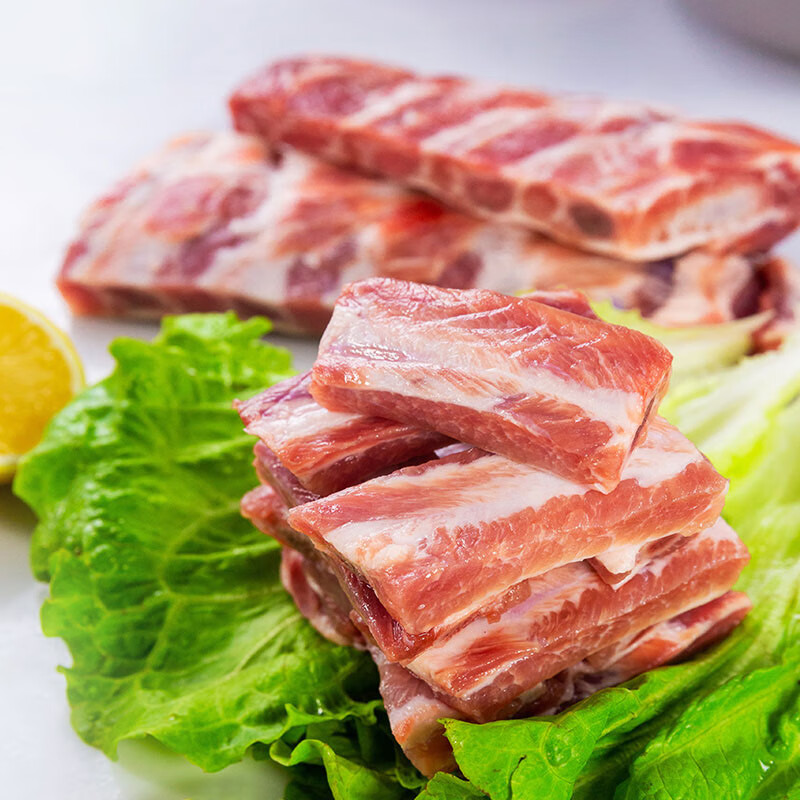 猪肉肋排段 猪排骨冰冻排骨粒 新鲜 肋排条1kg