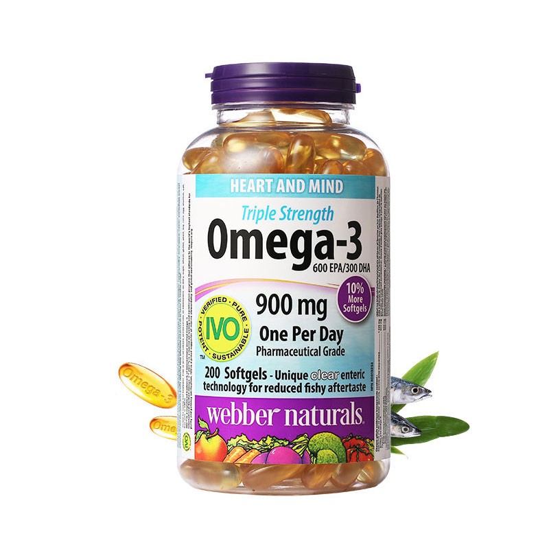 伟博天然webber naturals omega-3深海鱼油软胶囊 加拿大原装进口 三