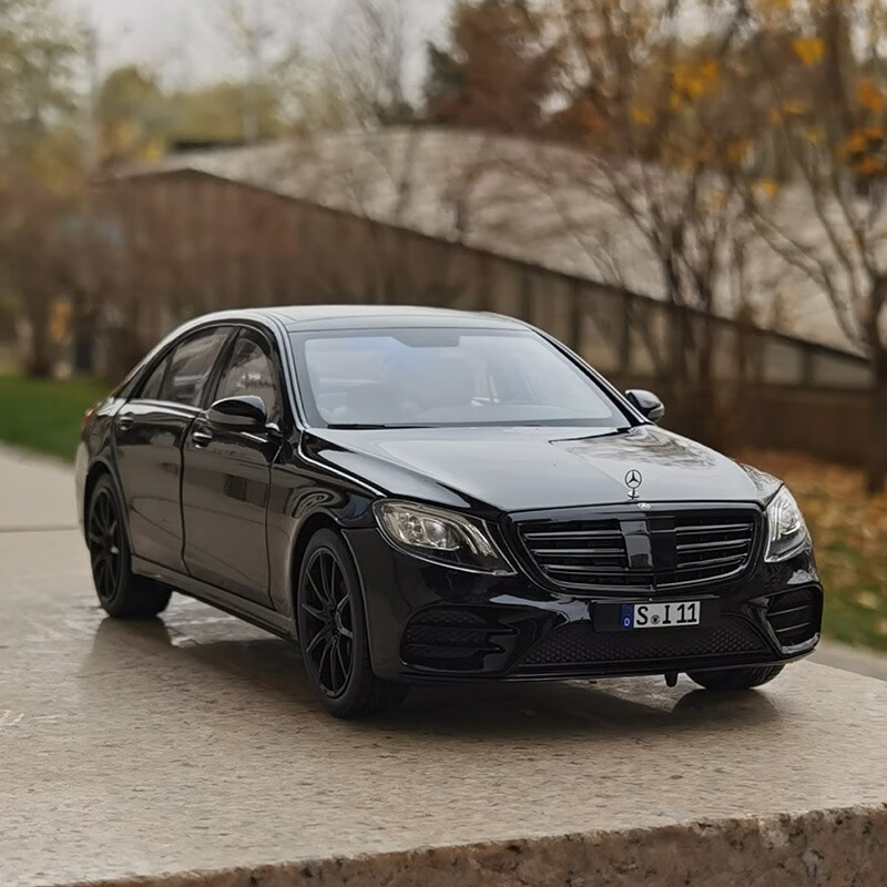 新款奔驰s450,2022款奔驰s450 新s系 s450l amg 2018汽车模型轿车合金车模收藏 蓝色 新款 s450 黑色