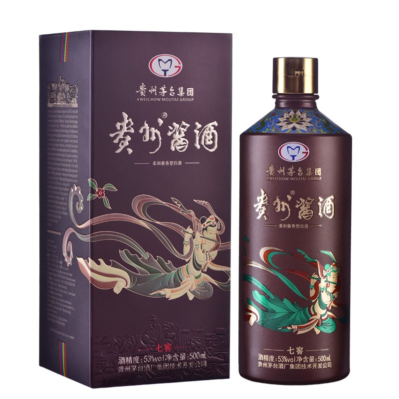 囤年货贵州茅台集团技开公司53度柔和酱香型白酒飞天仕女图礼盒酒水