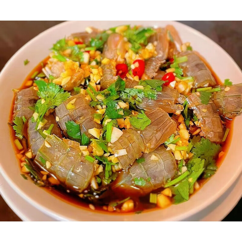 虎钢馋潮汕生腌海鲜网红皮皮虾爬子卤濑尿虾水产腌制琵琶虾姑即食用