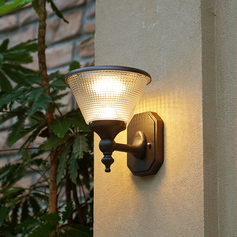 谷梓帆户外壁灯太阳能庭院灯防水墙壁灯露天阳台院子灯大门口别墅花园