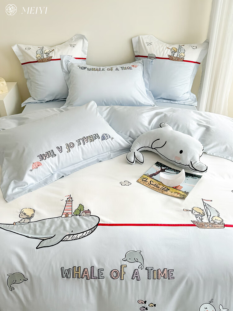 贴布绣120s长绒棉床单四件套全棉纯棉被套可爱床上用品 小王子 h16 1