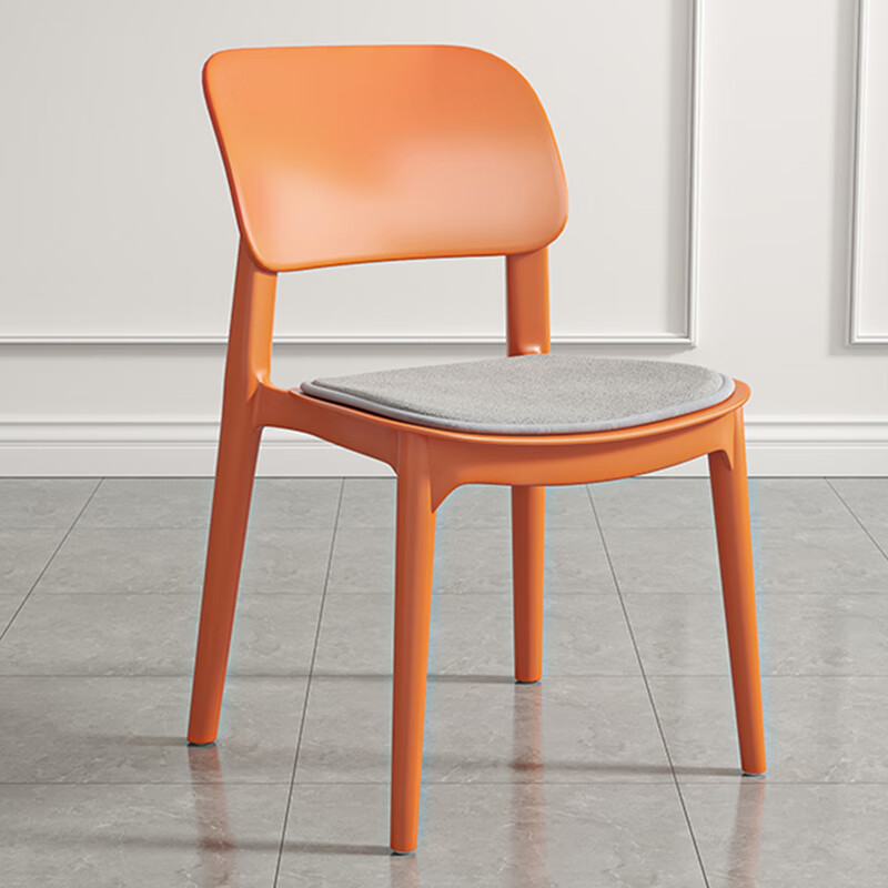 查询木匠印记椅子北欧网红现代简约单人靠背塑料餐椅家用加厚北欧休闲办公椅子原配坐垫橙色历史价格