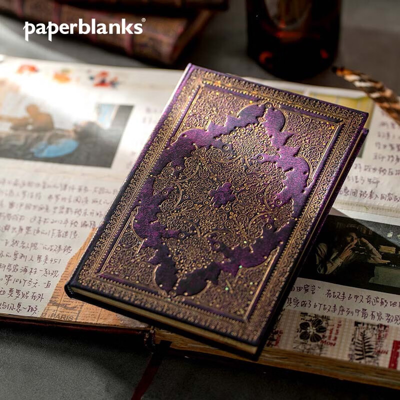 paperblanks佩兰克笔记本冬至之星系列小记事本日记本手账手帐本学习大学生复古文艺文具礼物闪钻 【硬壳绑带款】闪钻/大本/空白