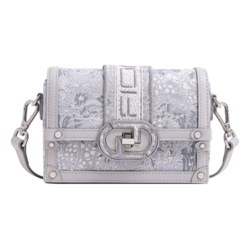 菲安妮（FION）花窗盒子包女包設計師聯(lián)名油畫斜挎小方包單肩情人節(jié)禮物 浮光魚影