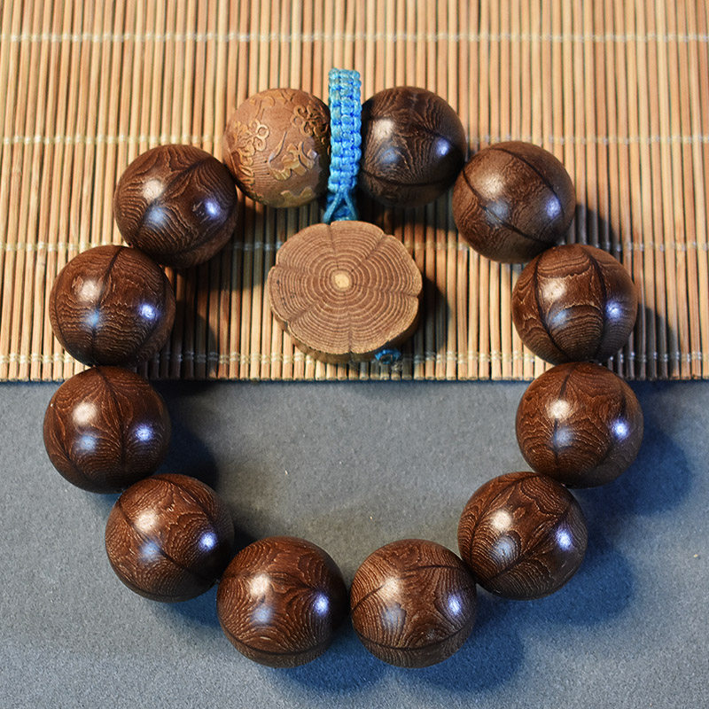 亲恒荟官方降龙木手串原创设计六道木原木佛珠手链20mm男士盘文玩