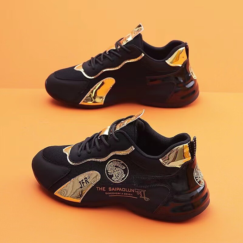 贵作(guizuo)轻奢鞋靴男鞋春夏季新款网面透气休闲运动鞋子包底老爹鞋