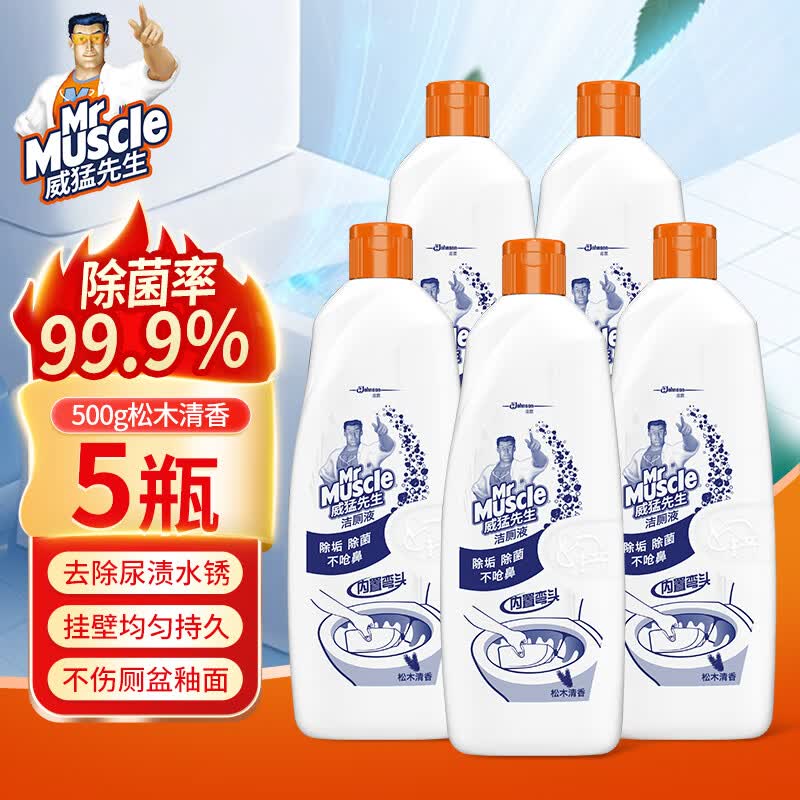 威猛先生（Mr Muscle）洁厕剂家庭装洁厕液500g厕所除臭卫生间马桶除垢去渍去异味神器 松木清香丨洁厕液500g*5瓶属于什么档次？