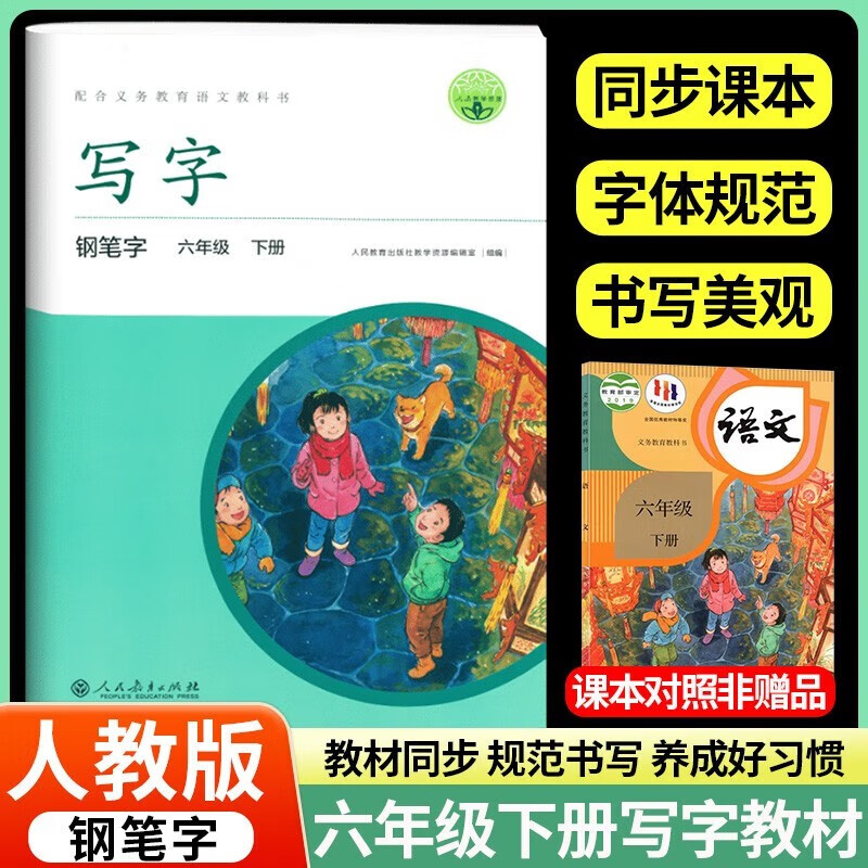 写字教材钢笔字六年级下册人教版 小学6年级下册语文写字课课练同步字帖教材同步钢笔字帖