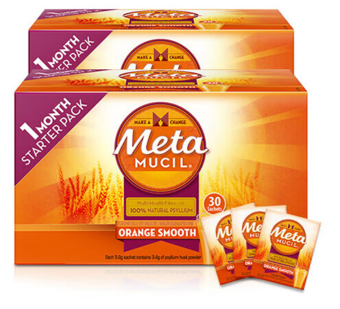 美达施美国进口 膳食纤维粉香橙味 meta粉冲调奶昔 橙味 114次装罐装