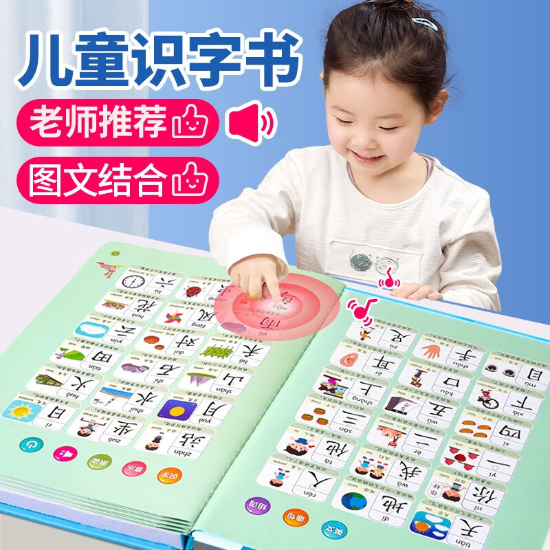 看图识字有声书识字大王卡片3-6岁儿童书点读机宝宝幼儿图书点读书发音早教益智玩具识字大全3000字 神奇汉字300  (图文结合) 六一儿童节生日礼物