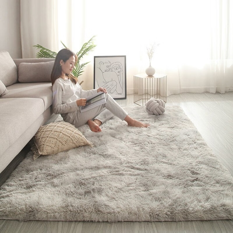 万创 地毯卧室满铺北欧ins客厅茶几房间儿童房毯子可定制 灰白色 80*160cm