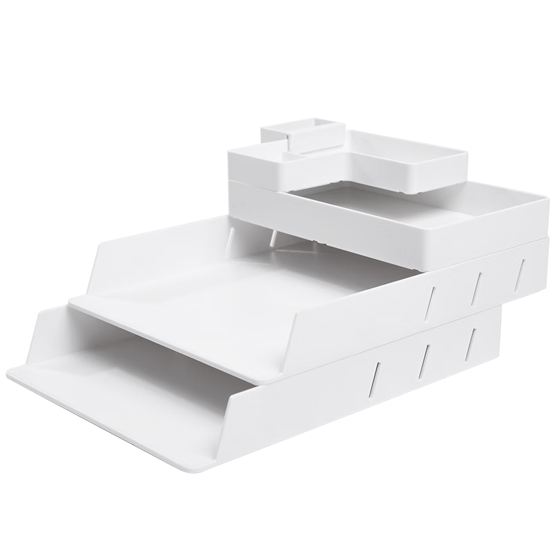 可得優(yōu)（KW-triO） 疊加式文件架選擇層數(shù)組合文件框多層文件欄文件筐 文件盤(pán)【2層】 藍(lán)色