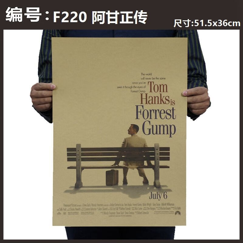 阿甘正传经典电影海报复古牛皮纸海报卧室宿舍酒吧墙贴 f220 阿甘正传