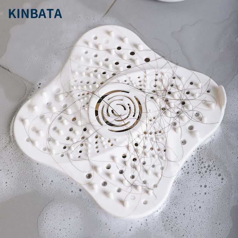 kinbata日本毛发过滤器下水道水槽防堵塞浴室硅胶地漏盖头发过滤网白色怎么看?