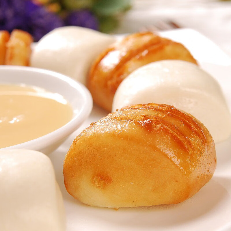 花农氏奶油小馒头儿童营养早餐小吃糕点速冻食品油炸金银烧烤食材 4袋