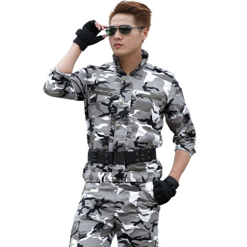 tzvh男装冬季搭配全套法式工装套装秋冬款春秋雪地迷彩服男女外套训服