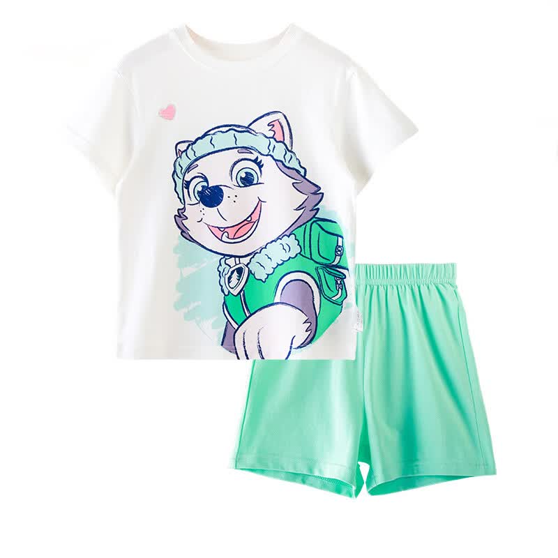 汪汪队立大功(paw patrol)儿童睡衣女童家居服短袖短裤两件套a类棉