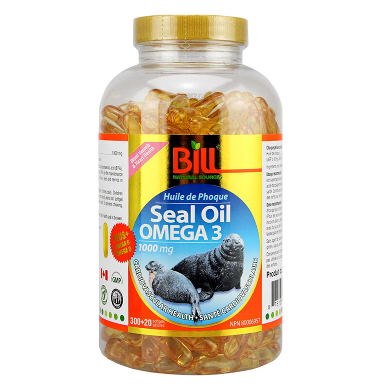 加拿大bill康加美高浓度海豹油omega3软胶囊1000mg320粒