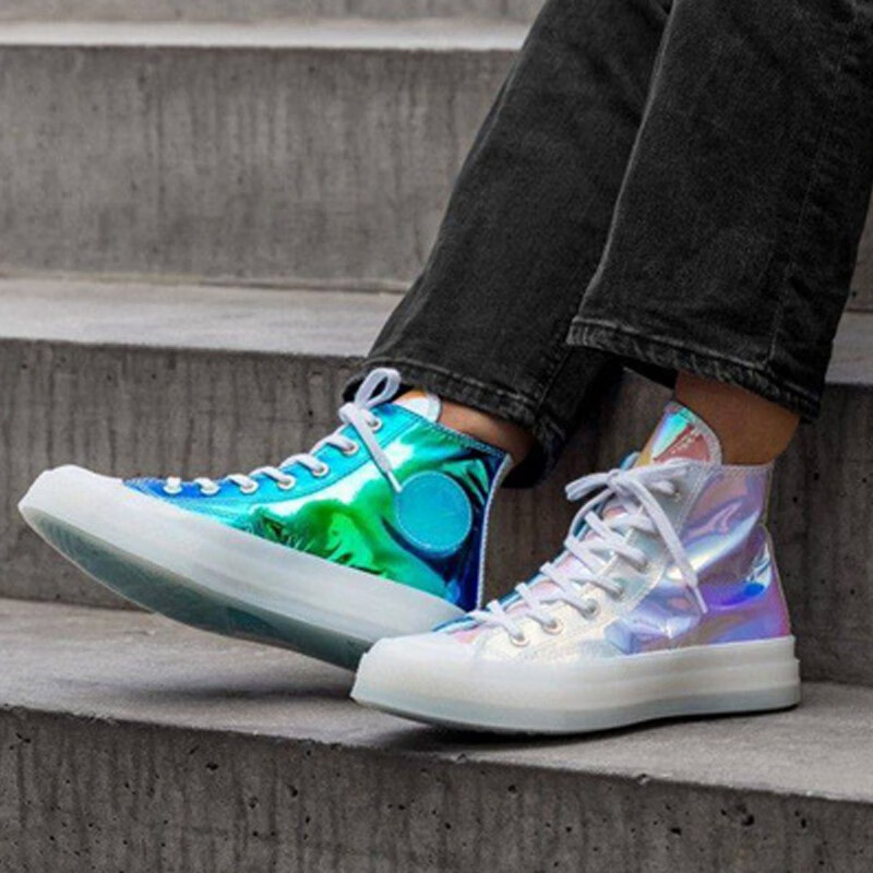 潮 converse匡威1970s 变色龙 镭射果冻底 男女同款高帮休闲板鞋帆布